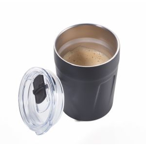 Termo Pequeño Aislado de Acero Inoxidable Troika Espresso Doppio negro